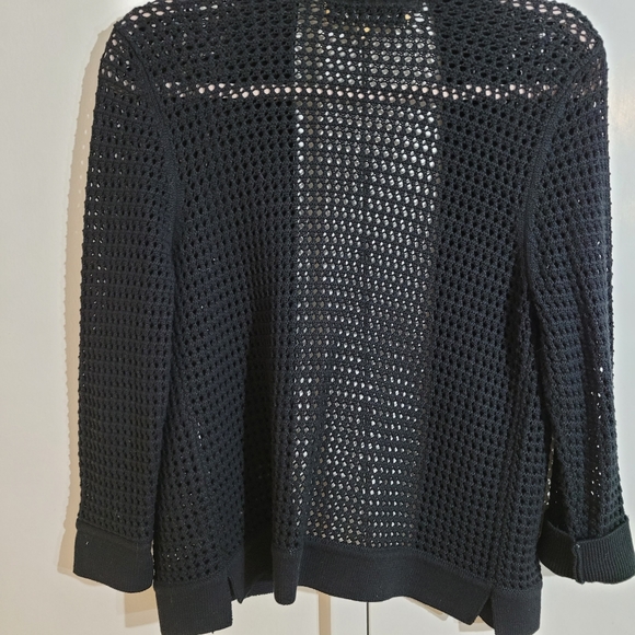 Nipon Boutique Crochet Look Knit Open Front Cardigan - size Small - Picture 5 of 6